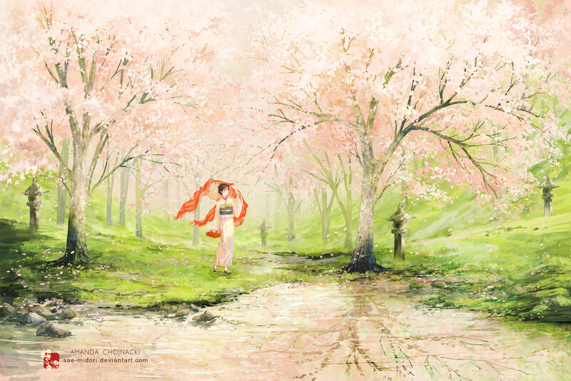 Woman in Kimono Walking