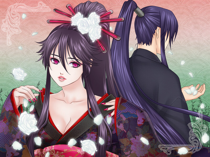 Woman in Kimono with Man