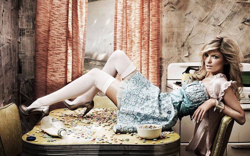 woman in kitchen with cereal mess