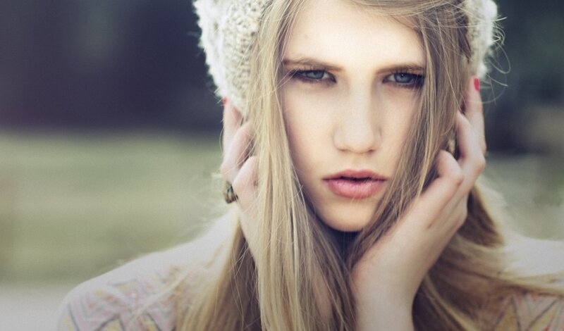 woman in knit hat outdoors