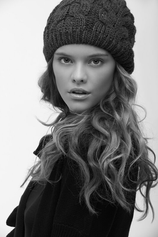 woman in knit hat portrait