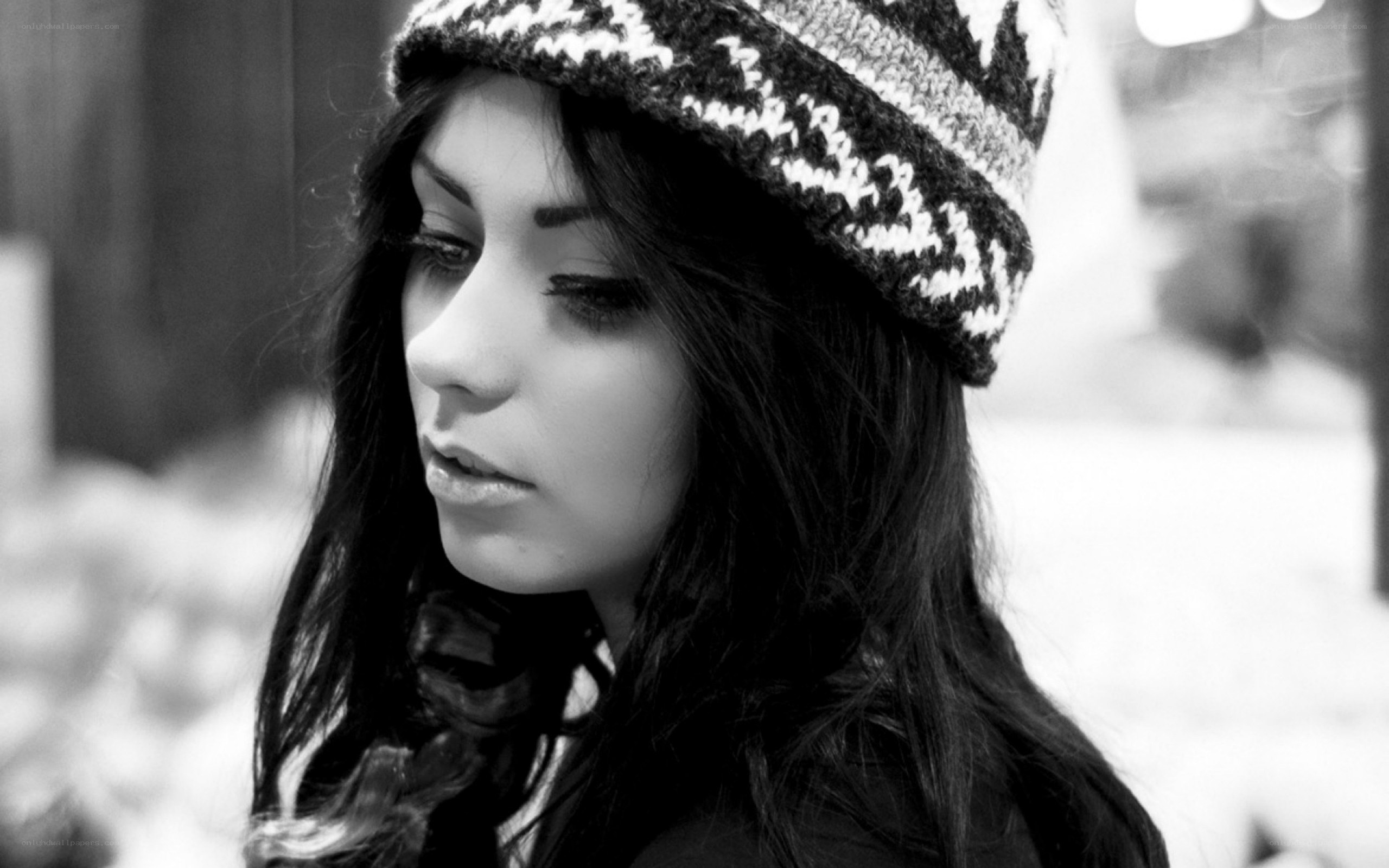 woman in knit hat