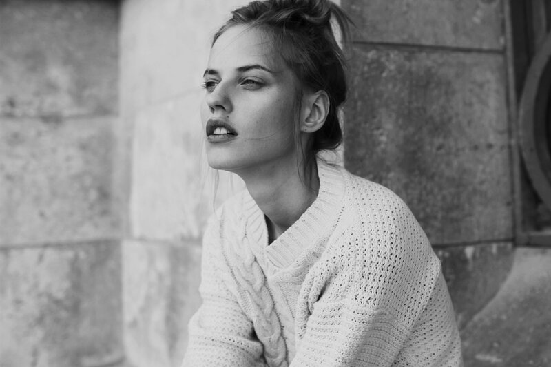 woman in knit sweater