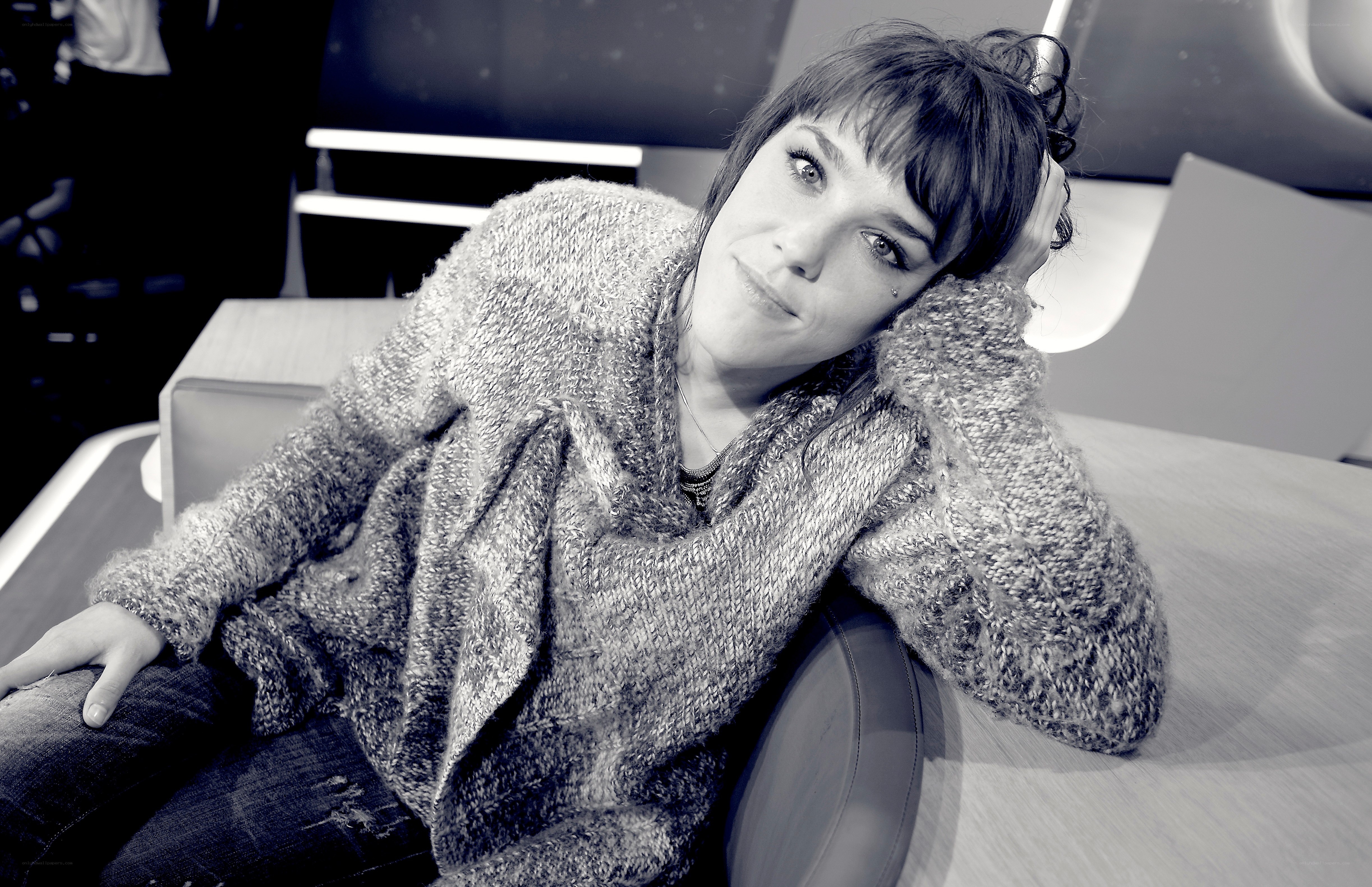 woman in knit sweater