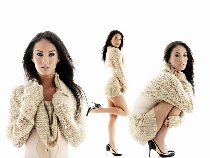 Woman in Knit Sweater — Beige, Confident