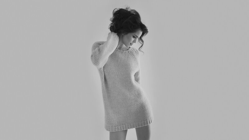 woman in knitted dress