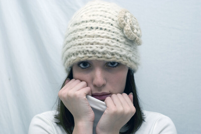 woman in knitted hat