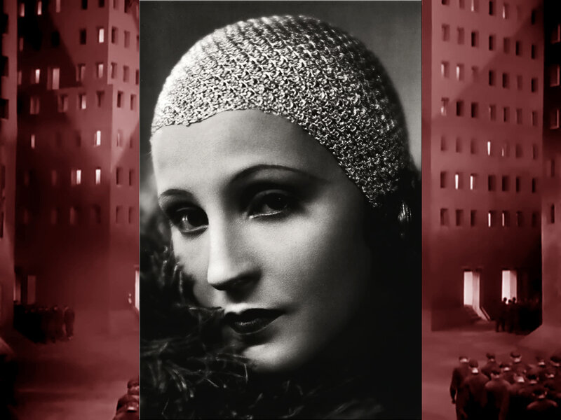 Woman in Knitted Hat — Black, Dramatic