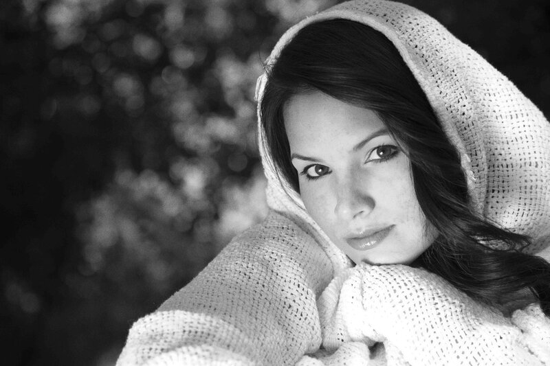 woman in knitted hood