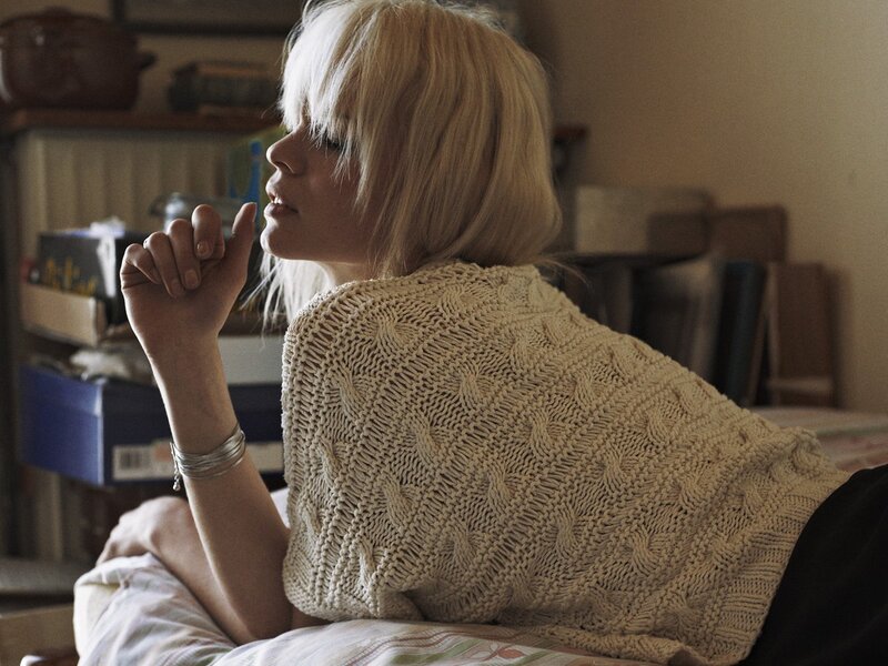 woman in knitted sweater