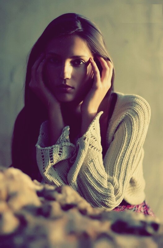 woman in knitted sweater