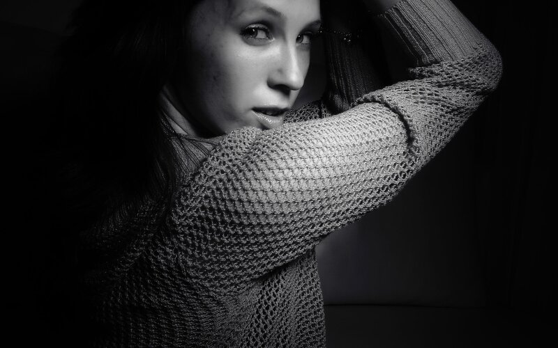 woman in knitted sweater