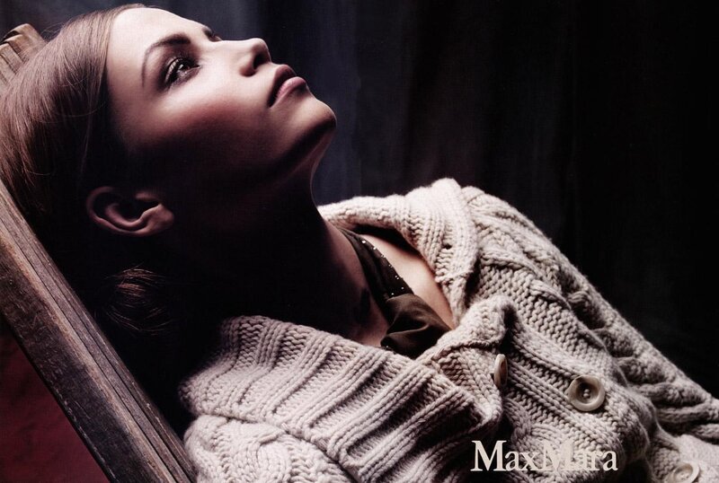 Woman in Knitted Sweater — Beige