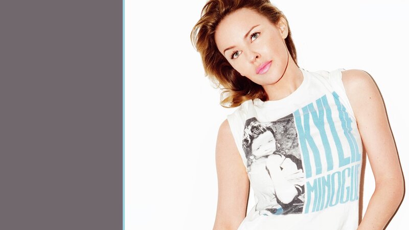 woman in kylie minogue t-shirt