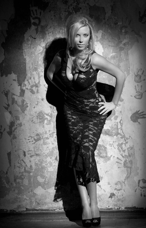 Woman in Lace Dress — Black, Dramatic, Photograph, Wall
