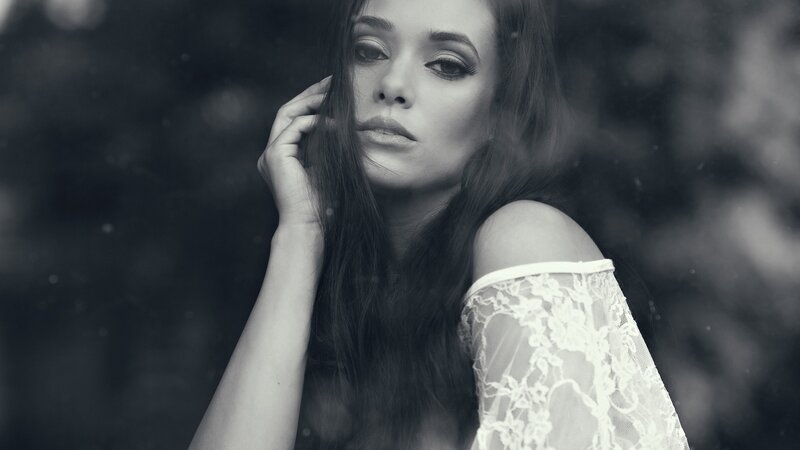 woman in lace dress portrait