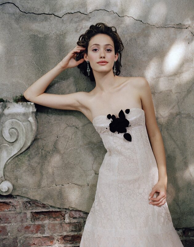 Woman in lace dress posing