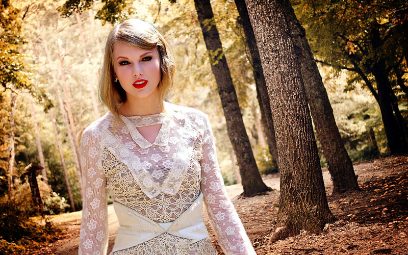 Woman in Lace Dress — White, Serene, Autumn