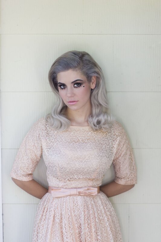 woman in lace dress with silver hair