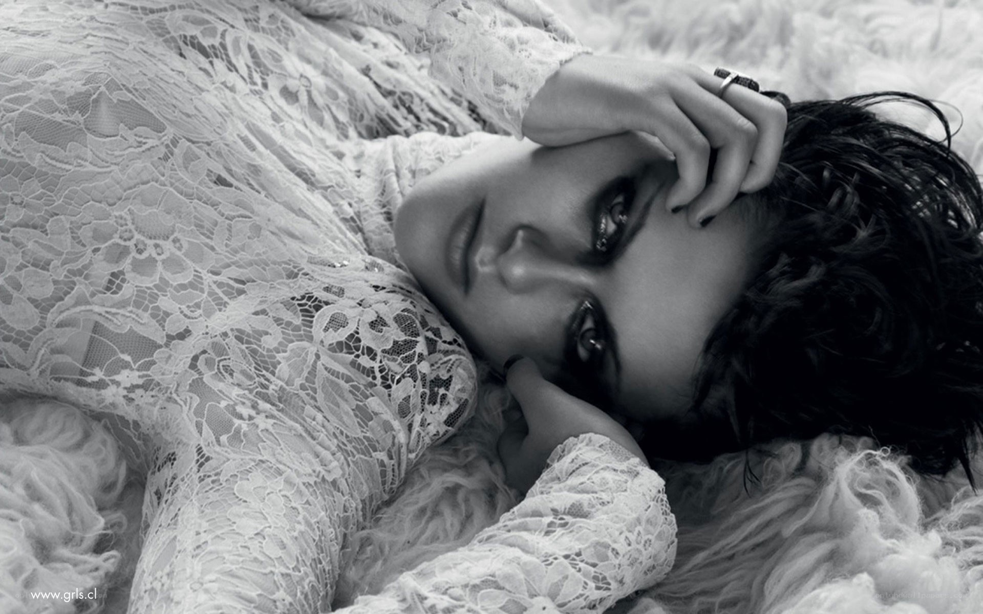 woman in lace lying down