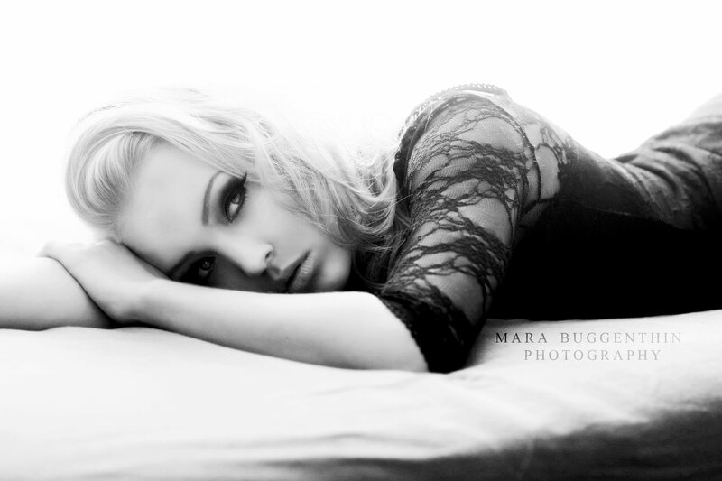 woman in lace lying down