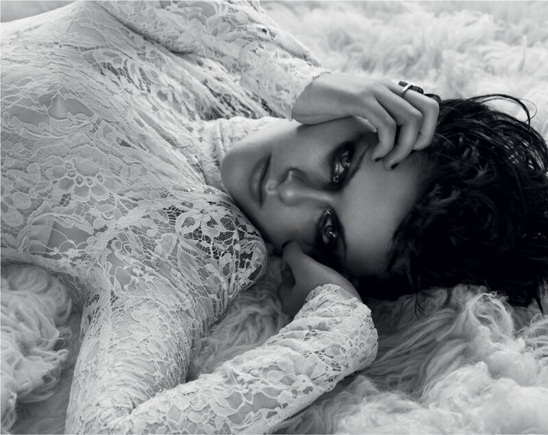 woman in lace lying down