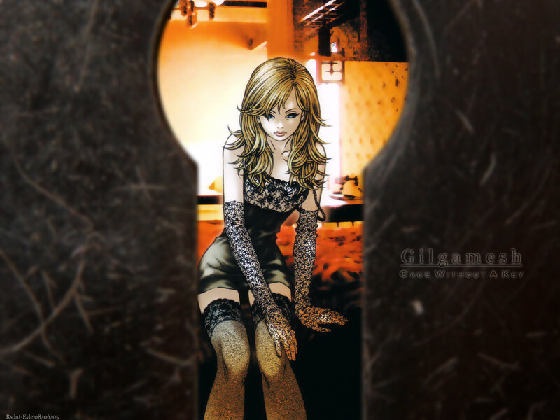woman in lace through keyhole