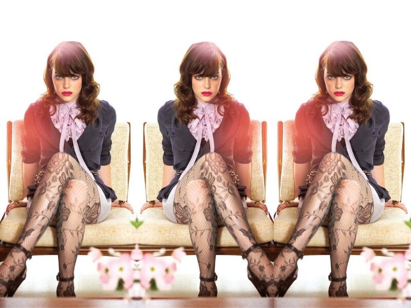 Woman in Lace Tights — White, Dramatic