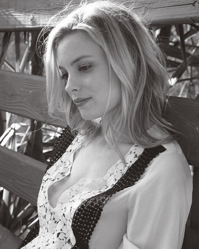 woman in lace top