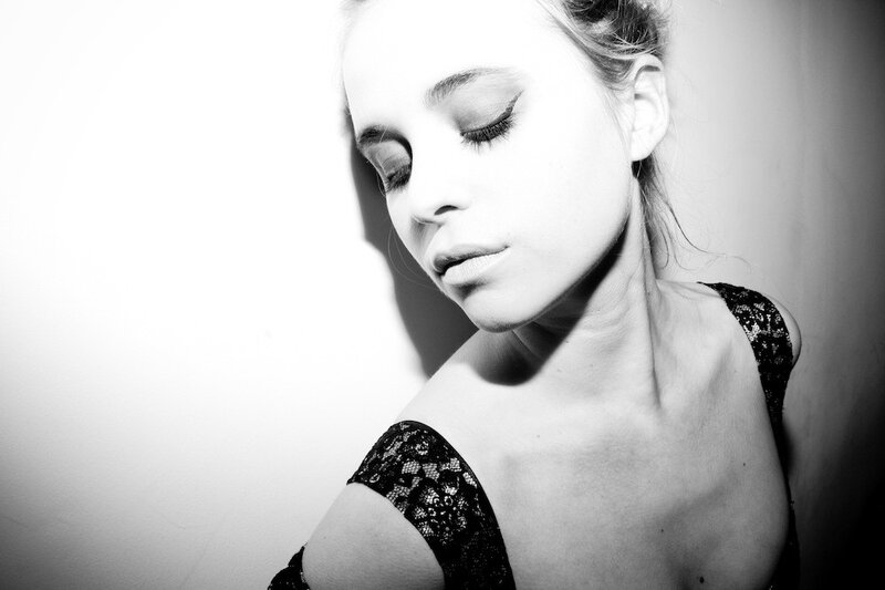 Woman in Lace Top — Black, Dramatic, Photograph, Lace Top, Wall