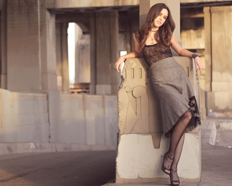 Woman in Lace Top — Brown, Dramatic, Afternoon