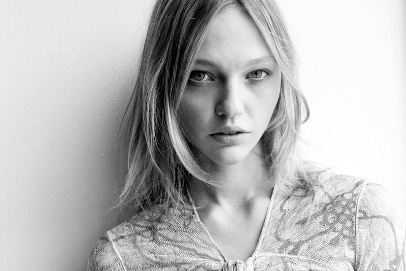 woman in lace top portrait