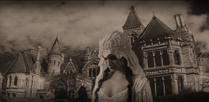 Woman in Lace Veil — Black, Dramatic