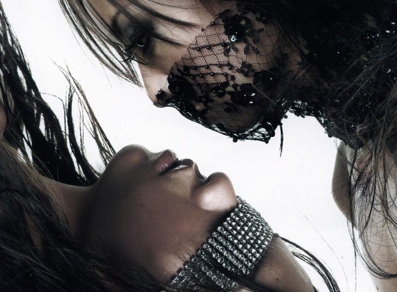 woman in lace veil close-up