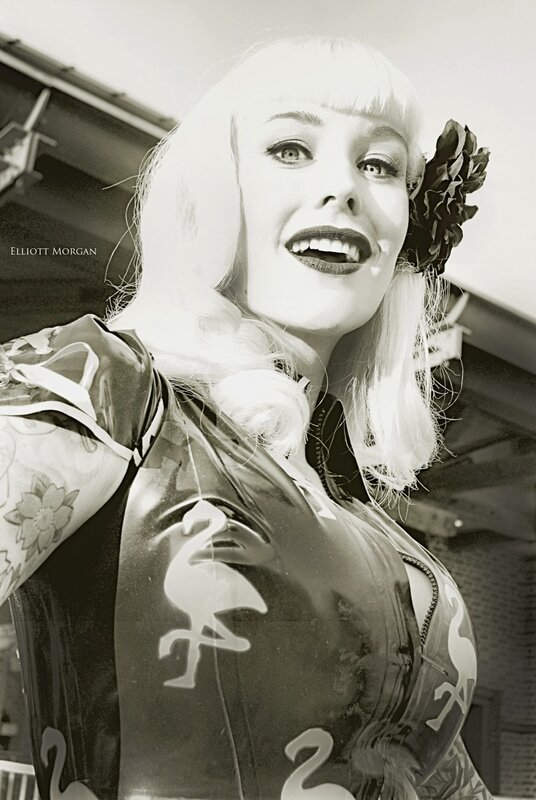 woman in latex outfit