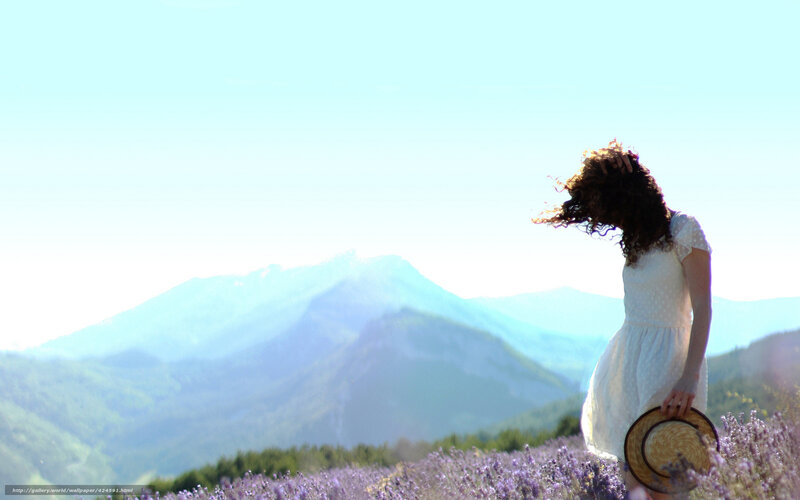 Woman in lavender field