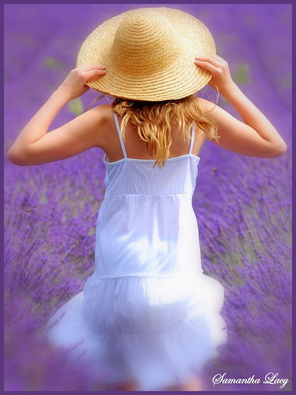 Woman in lavender field