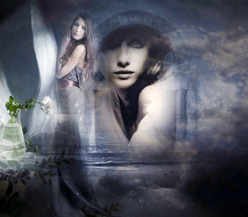 Woman in Layered Image