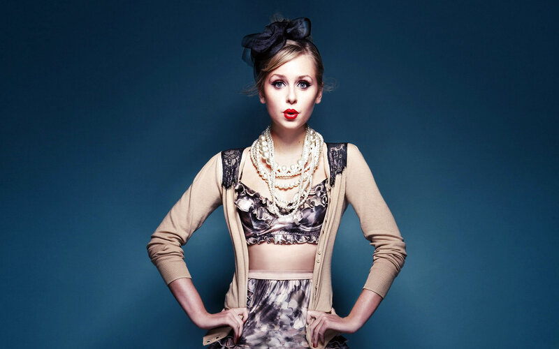 Woman in Layered Outfit — Blue