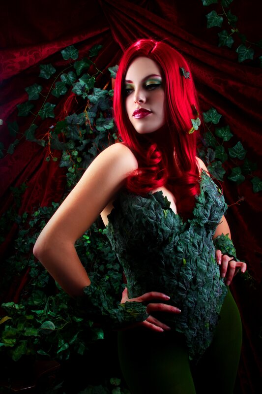 woman in leaf costume