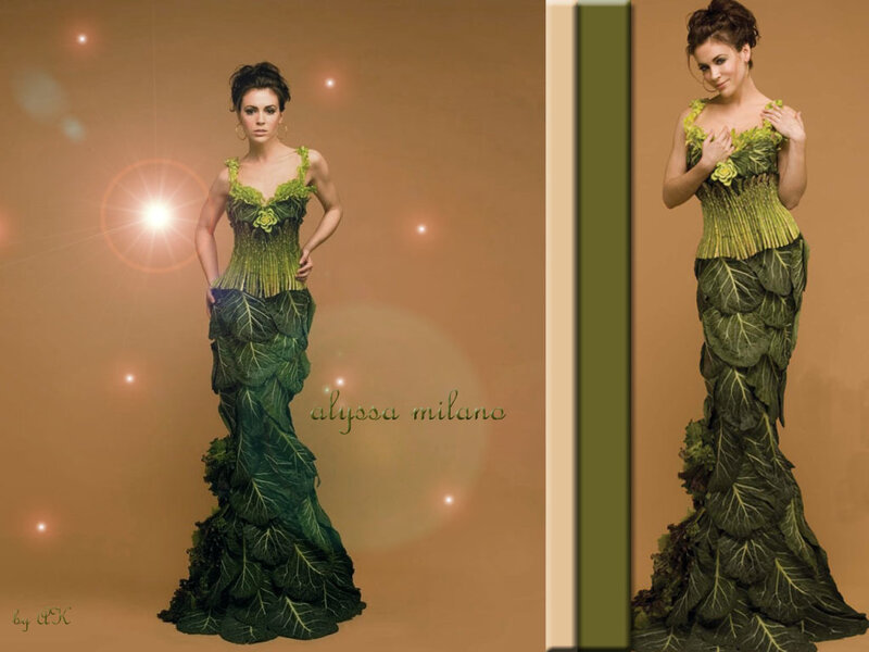 Woman in Leaf Dress — Green