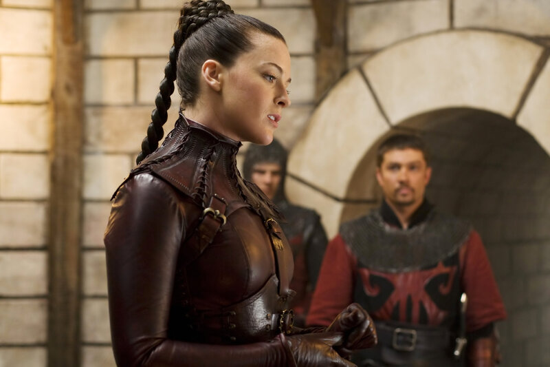 woman in leather armor