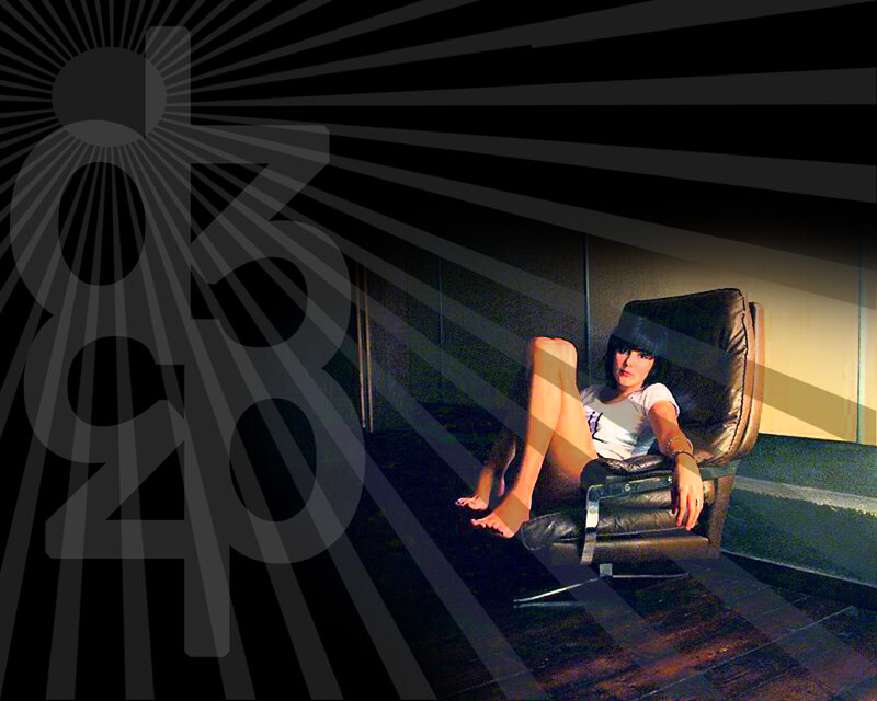 Woman in Leather Chair — Black