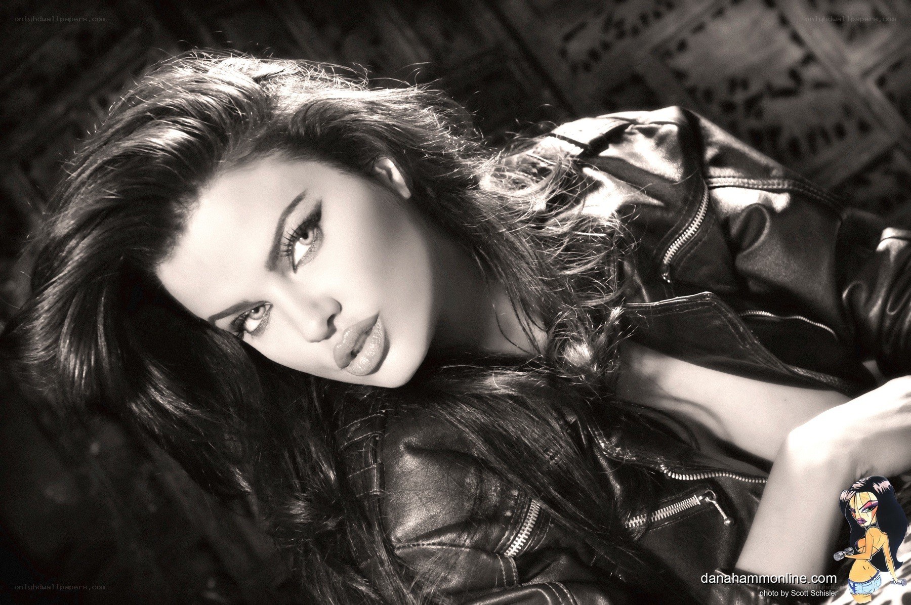 woman in leather jacket
