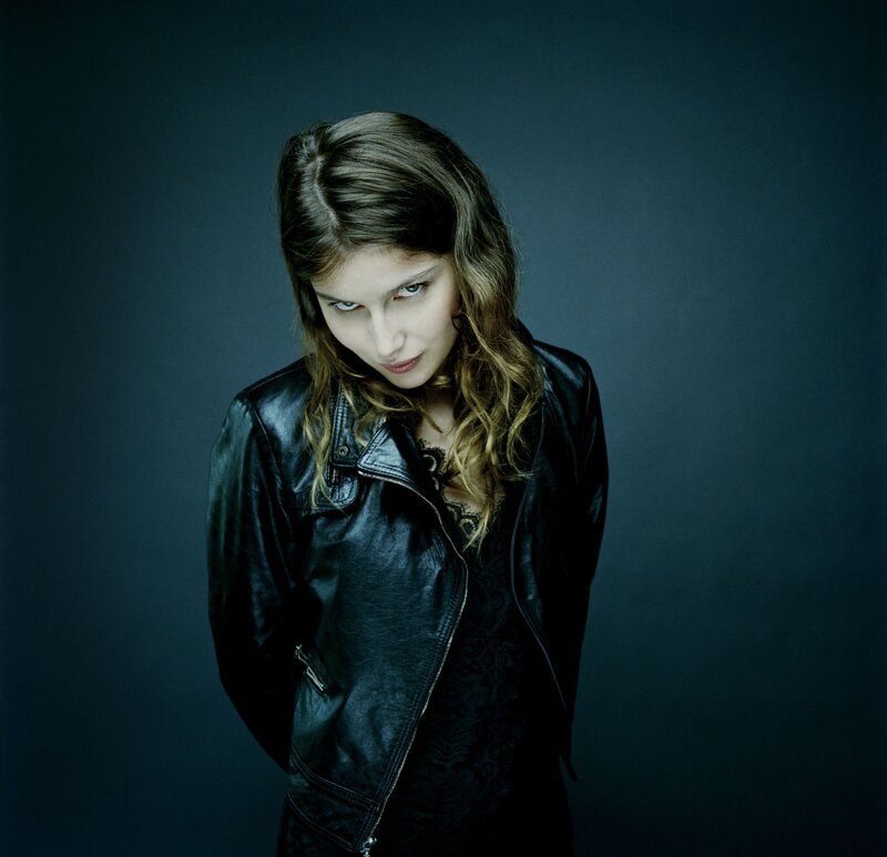 woman in leather jacket