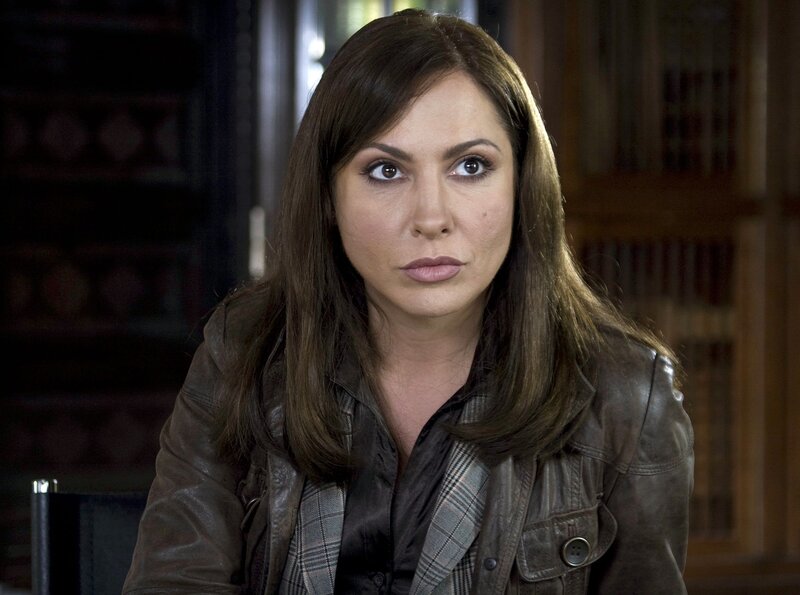 woman in leather jacket