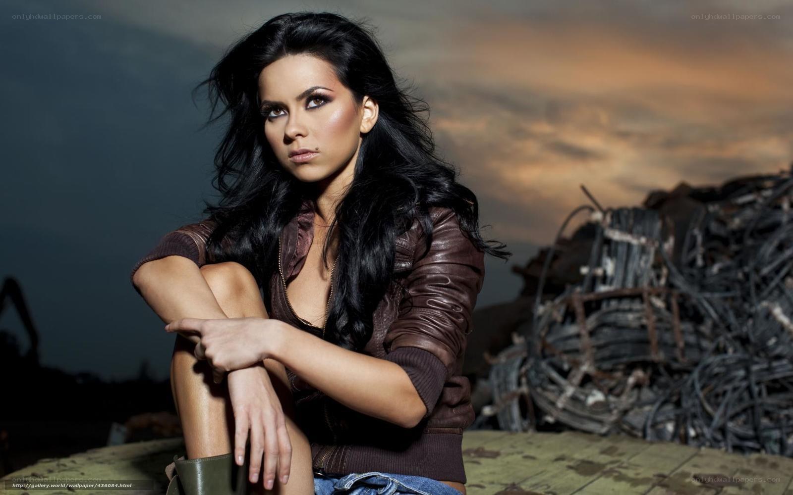 woman in leather jacket
