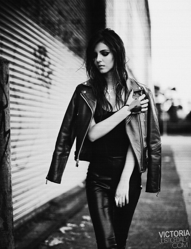 woman in leather jacket