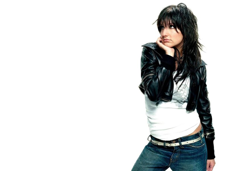 woman in leather jacket
