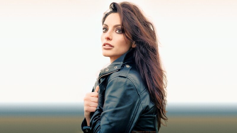 woman in leather jacket